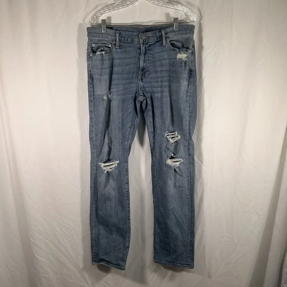 Abercrombie Fitch Jeans Men's 32x32 Light Wash Denim Kennan Straight Stretch